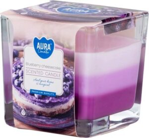 AURA CANDLES – Blueberry Cheesecake – trójkolorowa świeca zapachowa 170 g