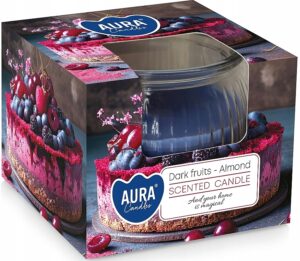 Aura Candles – Dark Fruits & Almond 80 g – aromatyczna świeca zapachowa do domu