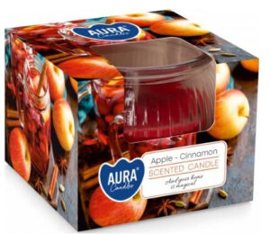 Aura Scented świeczka  w szkle 80 g – Apple & Cinnamon