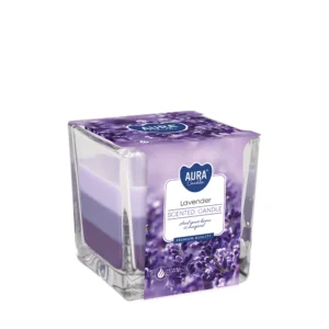 AURA CANDLES – Lavender – trójkolorowa świeca zapachowa 170 g