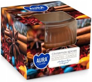 Aura Candles – Christmas Spices 80 g – aromatyczna świeca zapachowa do domu