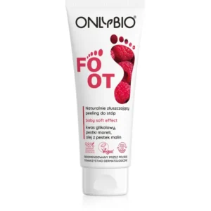 OnlyBio Naturalnie Złuszczający Peeling do Stóp – Kwas Glikolowy, Pestki Moreli, Olej z Pestek Malin 75 ml