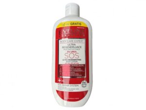 Eveline SOS Body Lotion – Mleczko do Ciała do Skóry Suchej i Bardzo Suchej z Olejem Makadamia, Masłem Shea, Kwasem Hialuronowym oraz Witaminami A+E+F 350 ml