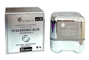LUXELUX Intensely Hydrating Cream – rewitalizujący krem nawilżający z kwasem hialuronowym i Hexapeptide-8 SPF 30