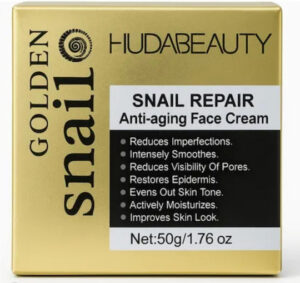 Huda Beauty Golden Snail Repair – przeciwstarzeniowy krem regenerujący do twarzy 50g