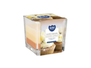 Świeca Zapachowa 3-Kolorowa – Vanilla Cupcake, 170 g, ok. 32h palenia