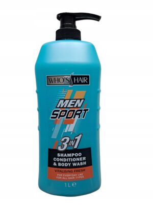Who’s Hair Sport Men 3 w 1 – Szampon, Odżywka i Body Wash Vitalising Fresh 1 L