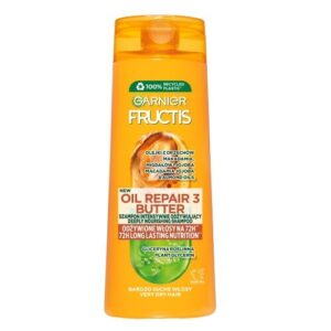Garnier Fructis Oil Repair 3 – Szampon Intensywnie Odżywiający z Olejkami Orzechów Makadamia, Migdałów i Olejem Jojoba 400 ml