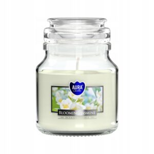Bispol Aura Świeca Zapachowa „Blooming Jasmine” 120 g – kwiatowy zapach jaśminu, czas palenia ok. 28h