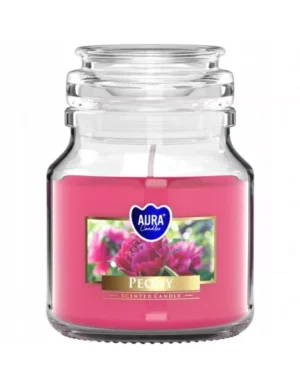 Bispol Aura Świeca Zapachowa „Peony” 120 g – elegancki, kwiatowy aromat piwonii, czas palenia ok. 28h