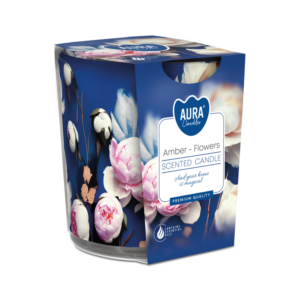 Bispol Aura Świeca Zapachowa „Amber & Flowers” 100 g – ciepły, kwiatowo-ambrowy aromat, czas palenia ok. 22h